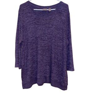 Chico's V-neck Heather Purple Pullover with Pockets Size 3